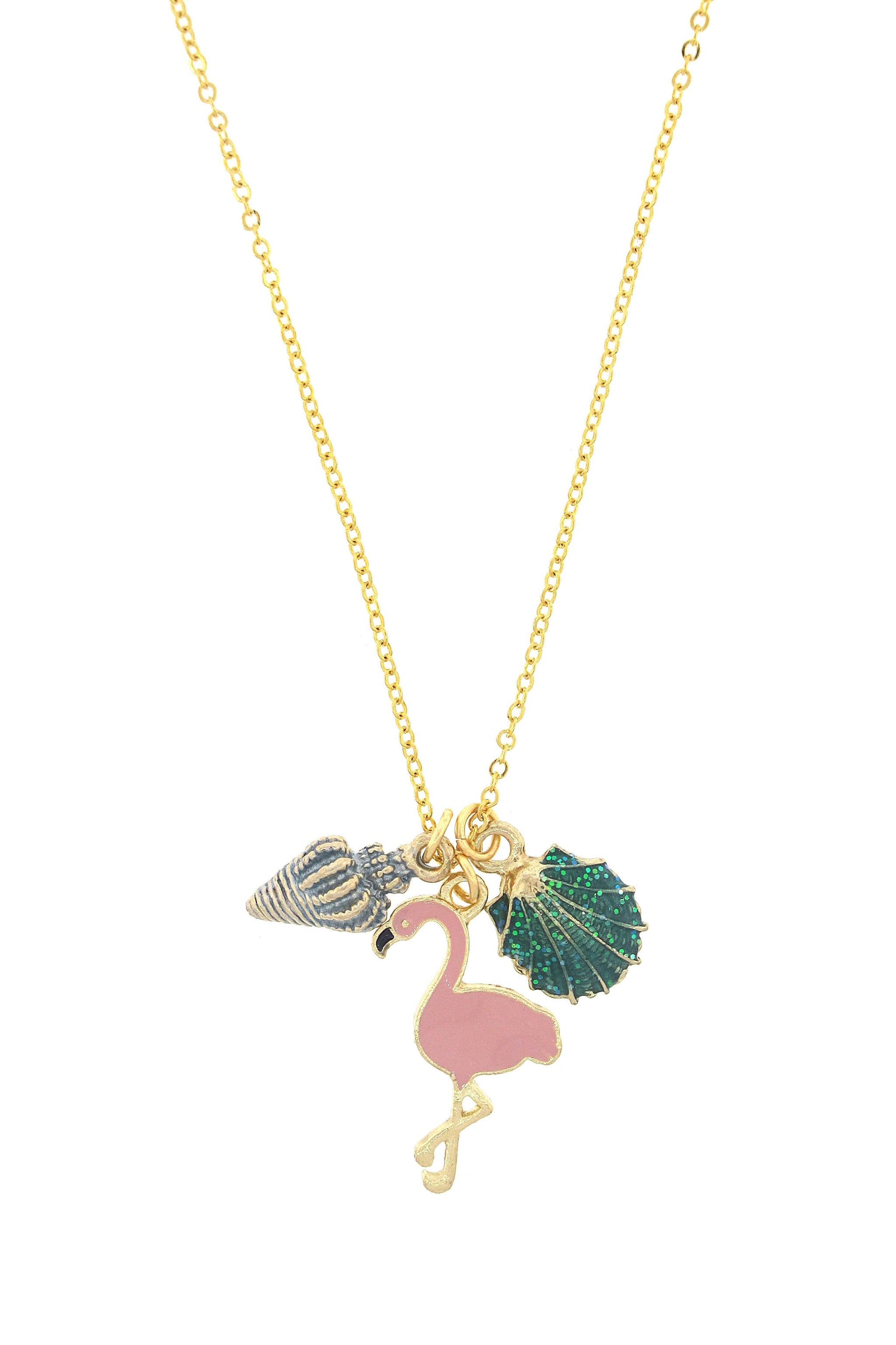 14K Solid Gold Flamingo Necklace With Turquoise Stone, Yellow Gold Bird  Pendant, Dainty Animal Necklace, Elegant Gift for Her, Gift for Her - Etsy