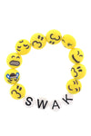 'SWAK' Seal it with A Kiss Emoji Stretch Bracelet